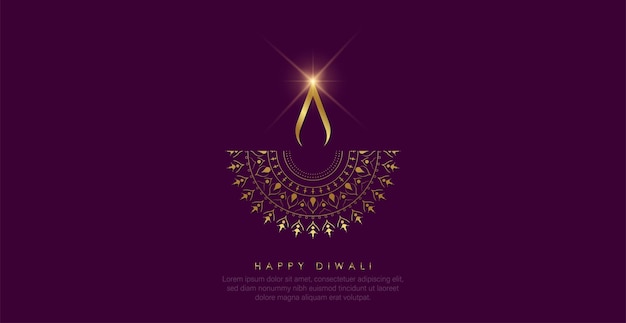 Illustration abstraite de diya sur la célébration de Diwali.