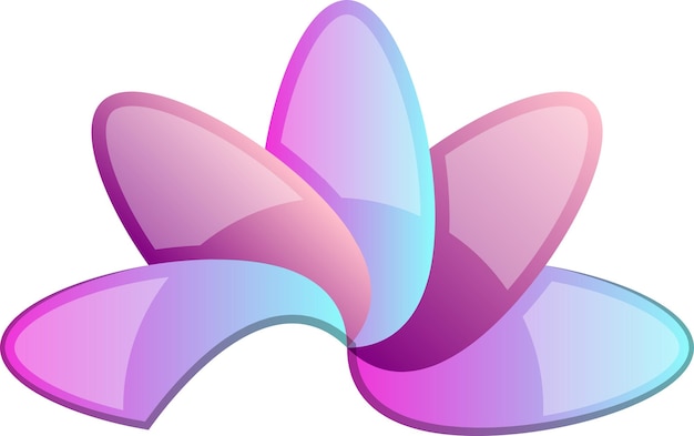 Illustration abstraite du logo de la fleur à cinq pétales dans un style branché et minimal
