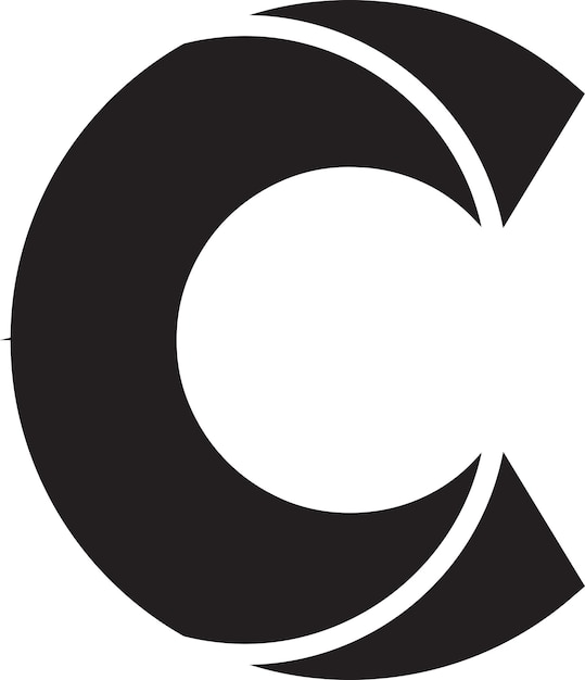 Vecteur illustration abstraite du logo de la lettre c dans un style branché et minimal