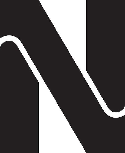 Illustration abstraite du logo lettre N dans un style branché et minimal