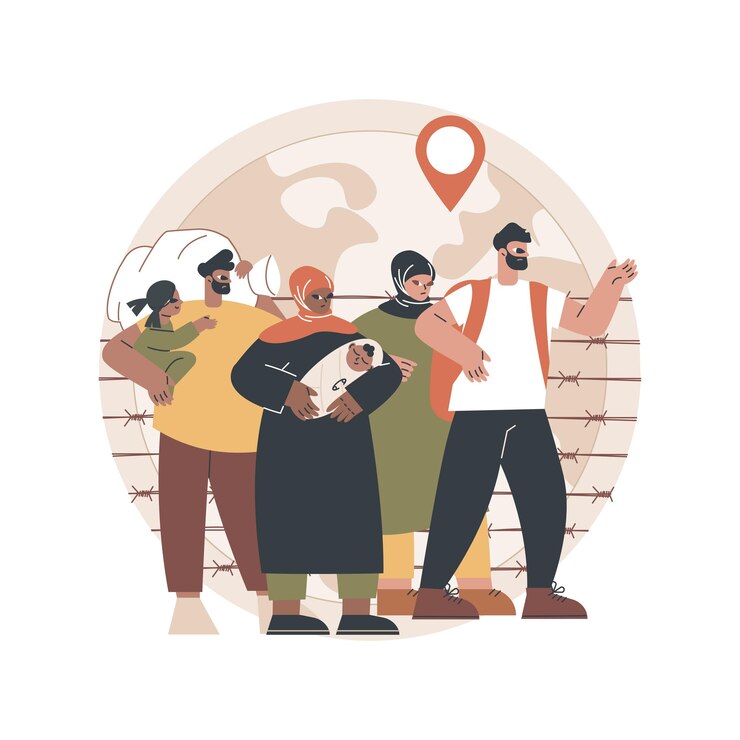 Vecteur illustration abstraite de la migration communautaire