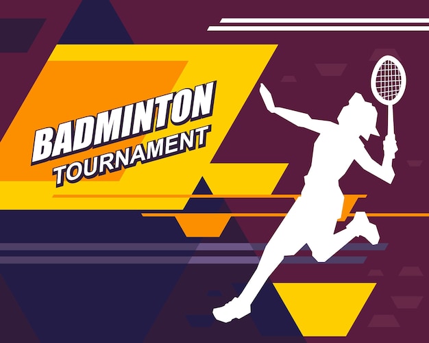 Illustration de l'affiche abstraite du tournoi de badminton
