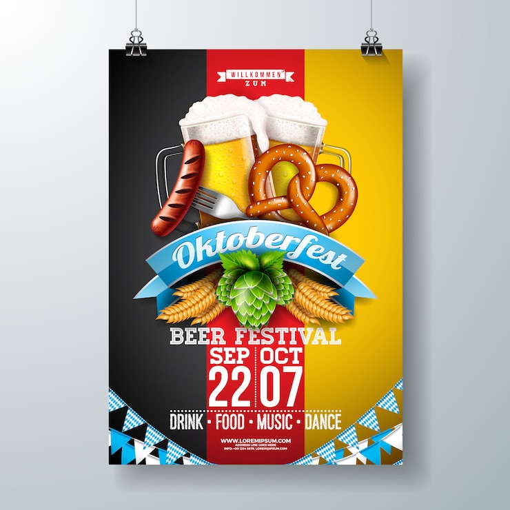 Vecteur illustration de l'affiche de la fête de l'oktoberfest