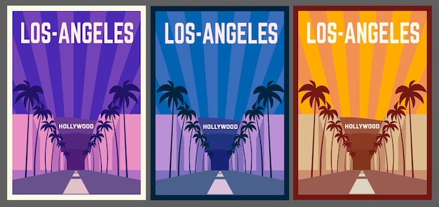 Illustration De L'affiche Rétro De Los-angeles