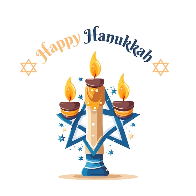Illustration d'affiche vectorielle de joyeux jour de Hanoukka