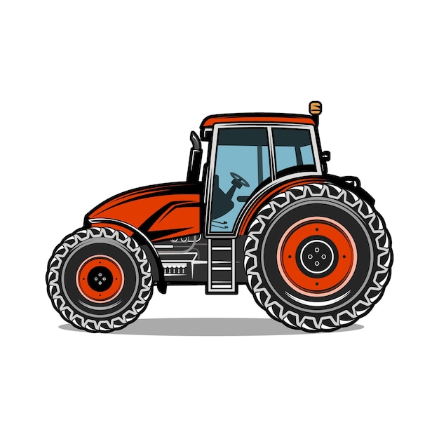 Vecteur illustration de l'agriculture agricole tracteur couleur