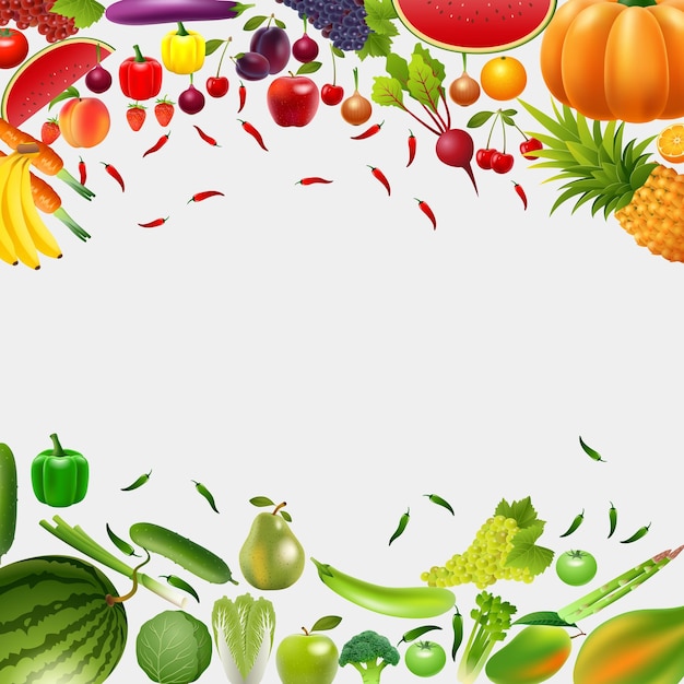 Illustration d'un aliment sain à base de fruits et de légumes
