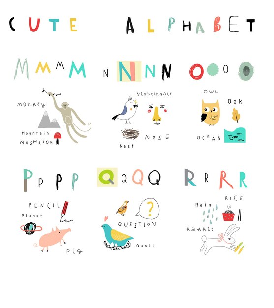 Vecteur illustration de l'alphabet pour les enfants