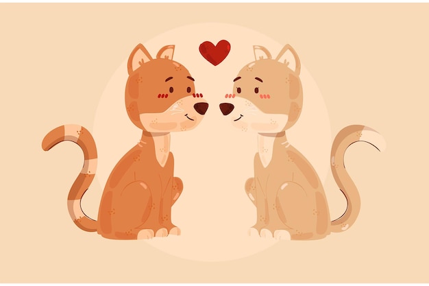 Vecteur illustration de l'amour des chats vectoriels