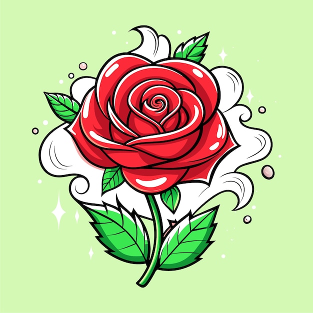 Vecteur l'illustration de l'amour de la rose est un clip art