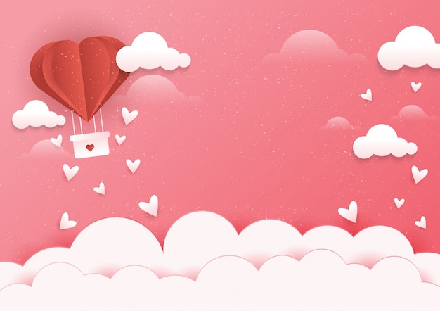 Illustration De L'amour Et De La Saint-valentin Avec Coeur De Ballon Sur Fond Abstrait