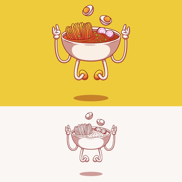 illustration amusante et mignonne de ramen