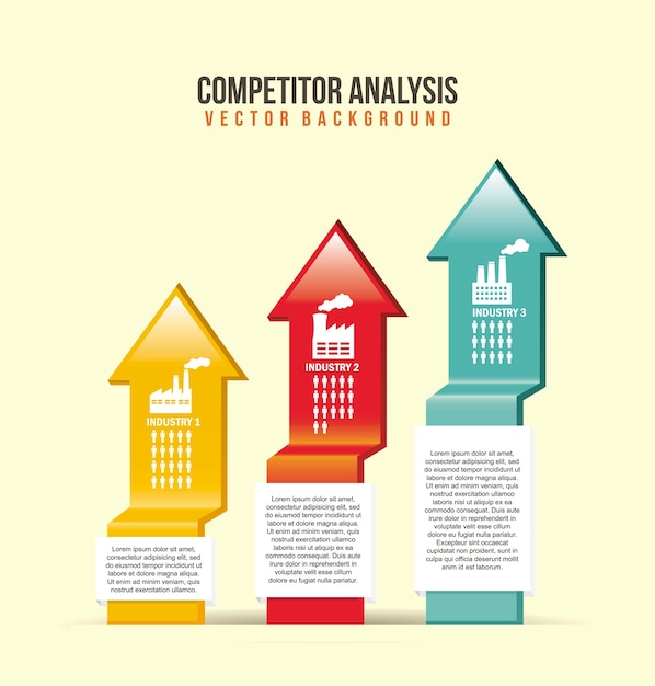 Illustration D'analyse De Concurrent Avec Flèches Vector Background