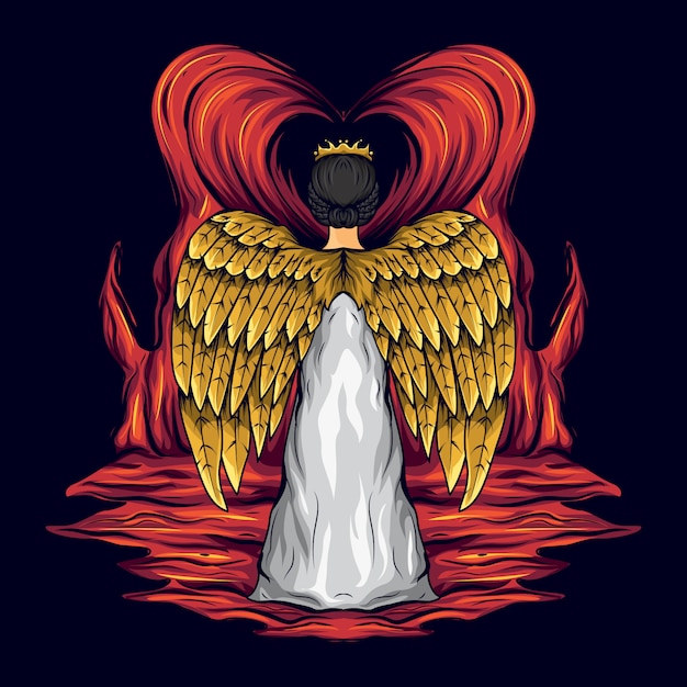 Illustration D'un Ange Aux Ailes D'or