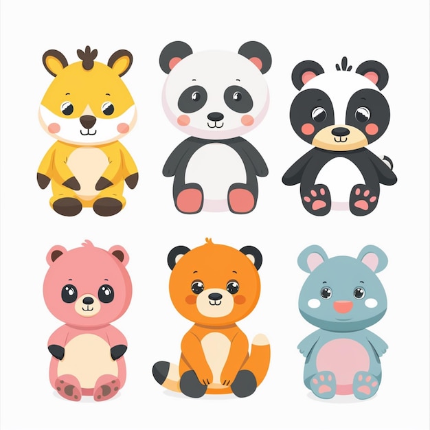 illustration d'un animal mignon jeu vectoriel de personnages de dessins animés zoo nature lion isolé sauvage sauvage