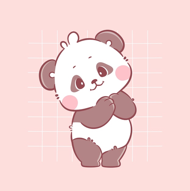 Une illustration d'animal avec le personnage de Panda kawaii