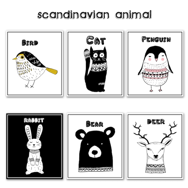 illustration animal scandinave