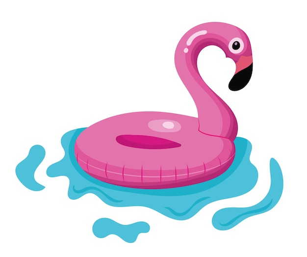 L'illustration de l'anneau de sauvetage gonflable du flamant rose isolé sur un fond blanc
