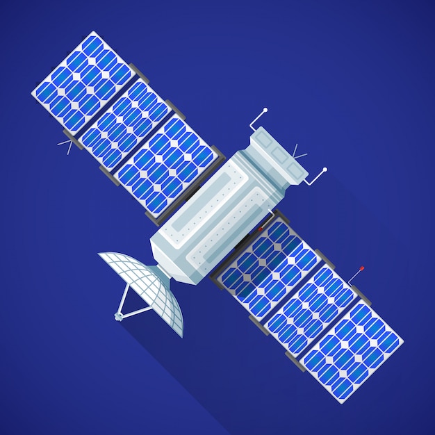 Illustration D'antenne De Diffusion Par Satellite De L'espace Coloré