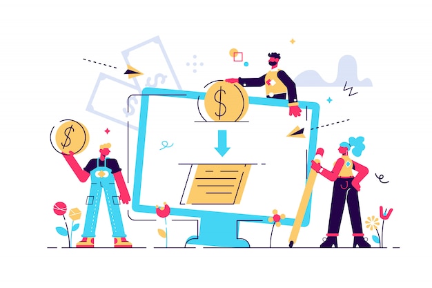 illustration de l'approbation de crédit ou de la conclusion du contrat en ligne