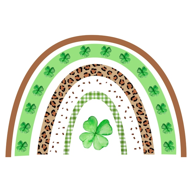 Illustration Aquarelle Arc-en-ciel St Patricks Day