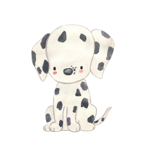 Illustration aquarelle de chien dalmatien pour les enfants