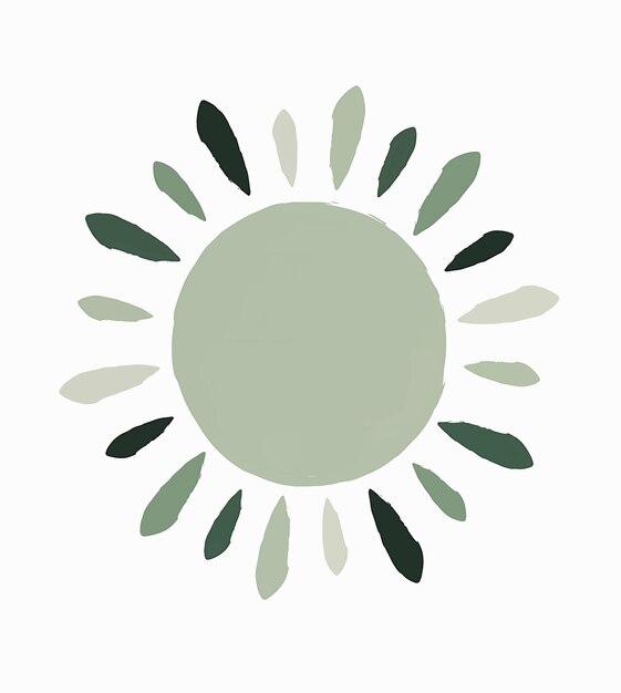 Vecteur illustration à l'aquarelle du soleil vert