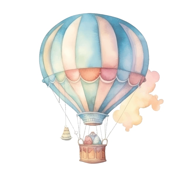 Illustration Aquarelle D'enfants Ballon Coloré Aquarelle Mignon