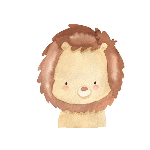 Illustration Aquarelle De Lion Pour Les Enfants