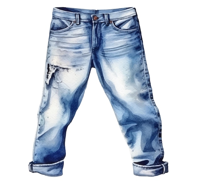 Vecteur illustration aquarelle de pantalon