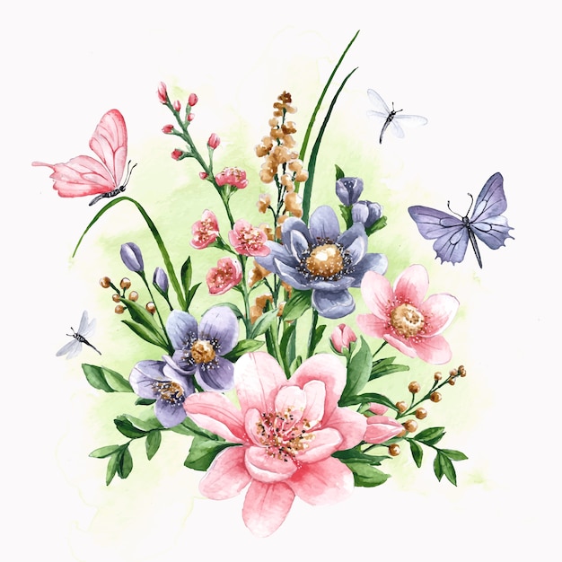 Vecteur illustration à l'aquarelle pour la célébration de la saison du printemps