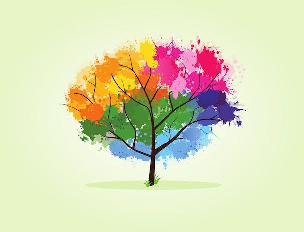 Illustration D'arbre Coloré Abstrait Pour Votre Conception