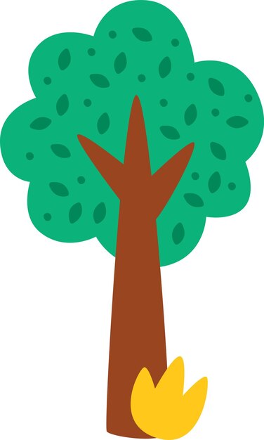 Illustration D'un Arbre En Feu