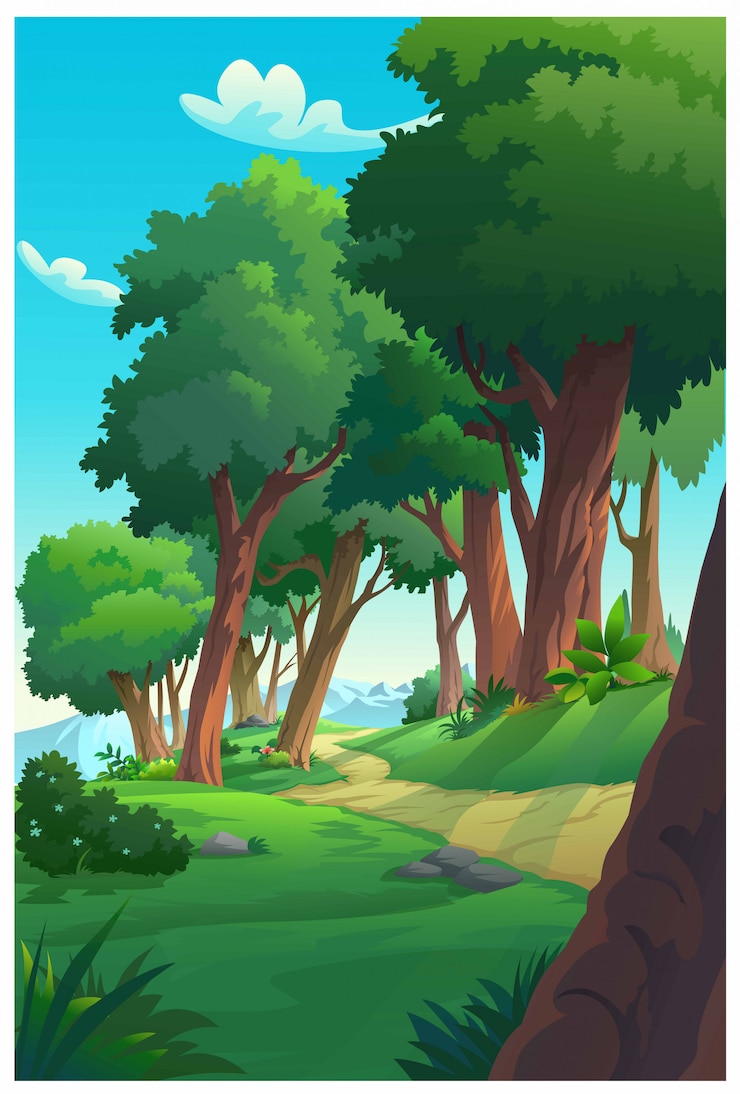 Vecteur illustration d'un arbre et graphique de la jungle