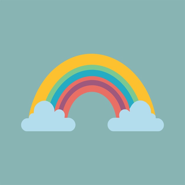 illustration arc-en-ciel avec icône vectorielle de nuages