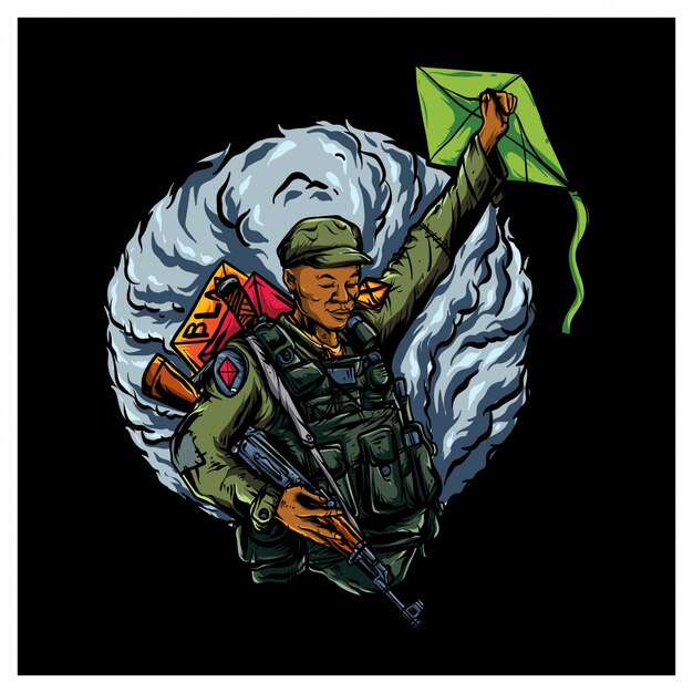 Illustration de l'armée africaine rebelle
