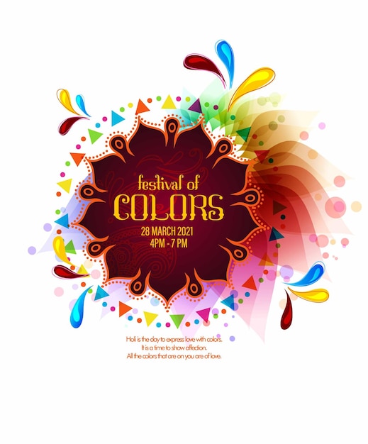 Illustration de l'arrière-plan coloré abstrait de célébration Happy Holi pour le Festival des couleurs célébrer