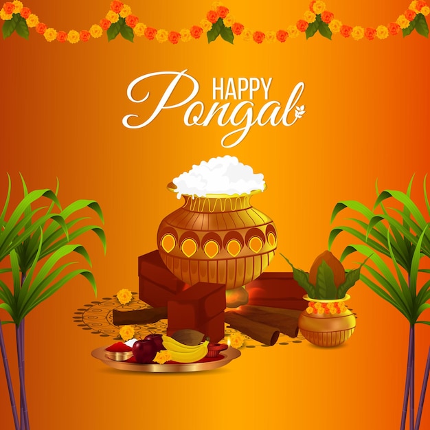 Illustration Et Arrière-plan Créatifs Heureux Pongal