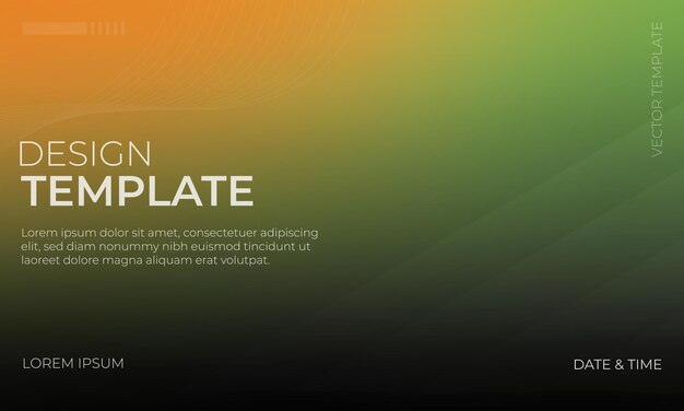 Illustration d'arrière-plan élégante avec gradient vert noir orange