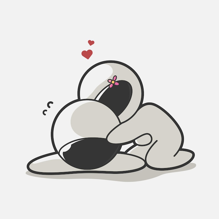 Vecteur illustration d'art astronaute mignon couple