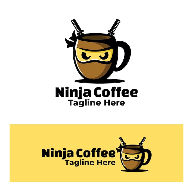 Illustration D'art De Café Ninja Mignon