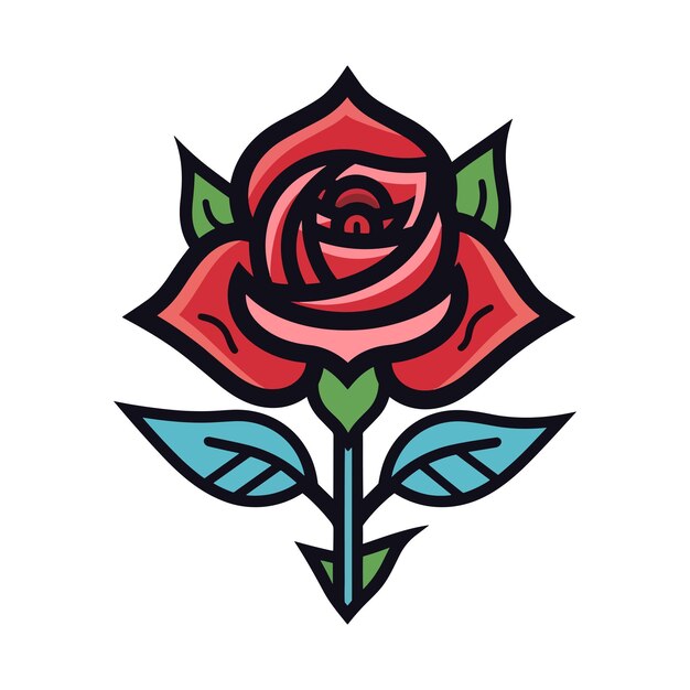 Vecteur illustration d'art clip vectoriel de roses romantiques avec des couleurs vives et des pétales gracieux