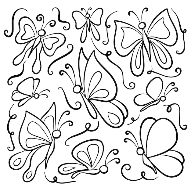 illustration d'art dessinée de papillon
