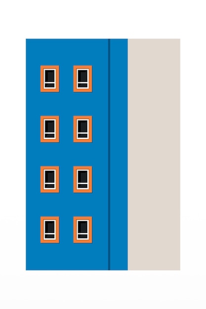 Vecteur illustration d'art du bâtiment arrière-plan plat