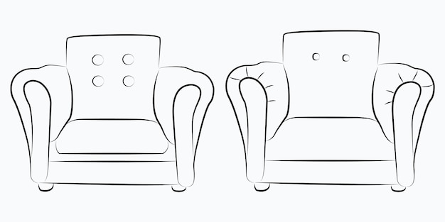 Vecteur illustration d'art de ligne de canapé