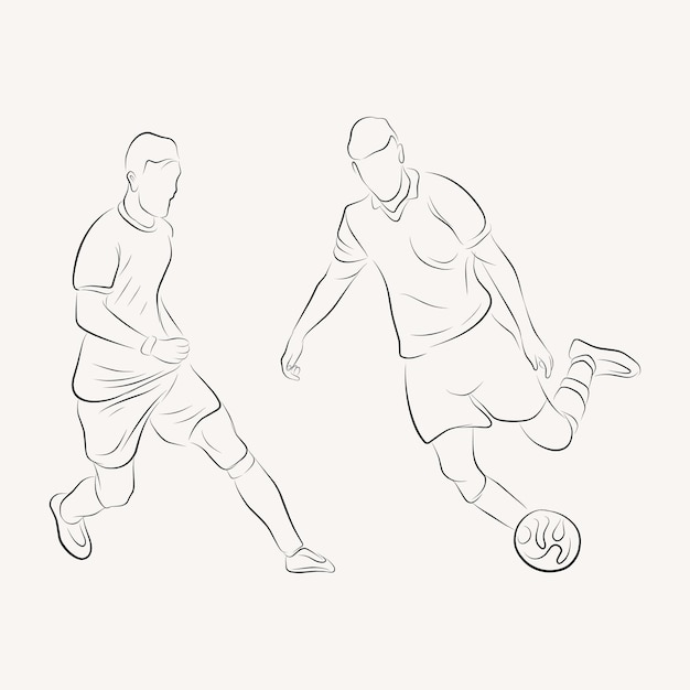 Vecteur illustration d'art de ligne de joueur de football