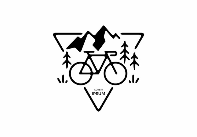 Illustration D'art De Ligne De Montagne De Vélo