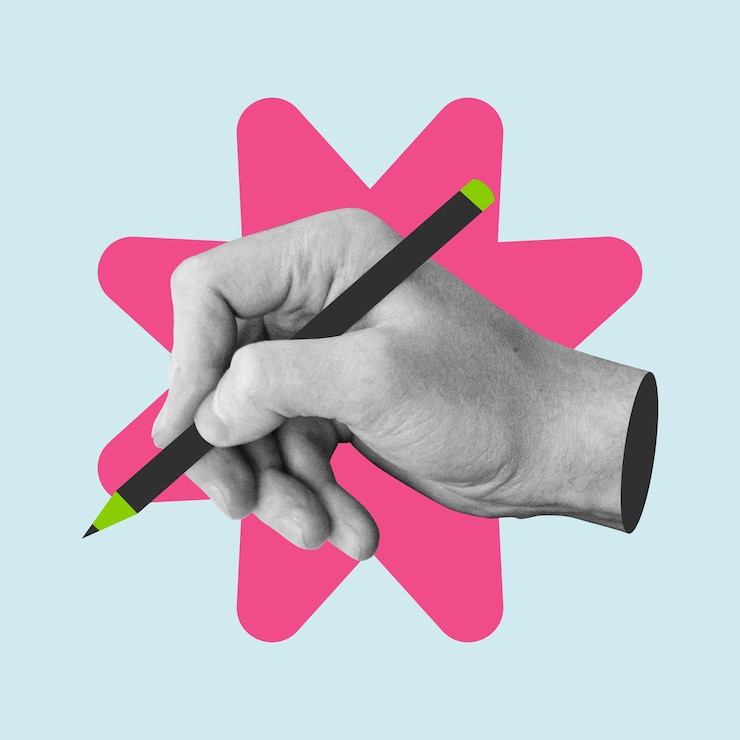 Vecteur illustration d'art pop avec une main coupée tenant un crayon