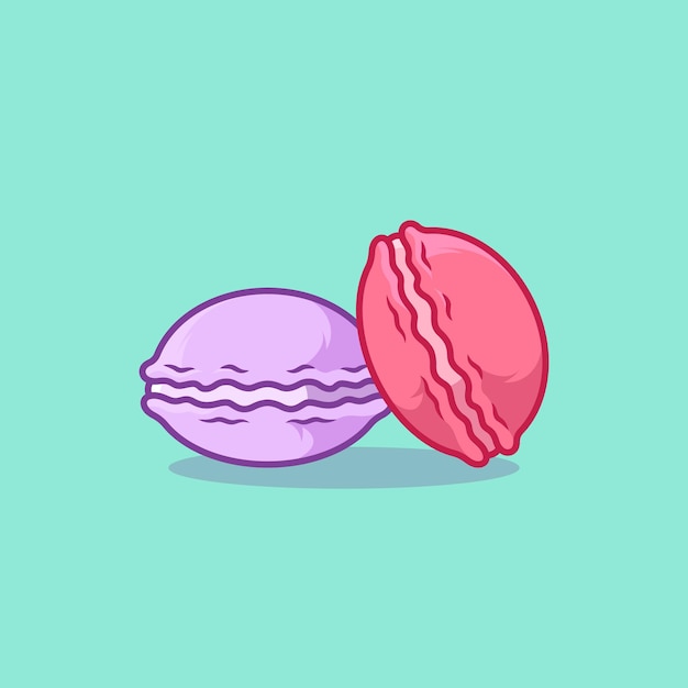 Illustration D'art Vectoriel Macaron Sur Concept De Logo Simple Objet Isolé