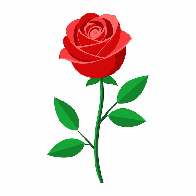Une illustration d'art vectoriel de rose rouge 3